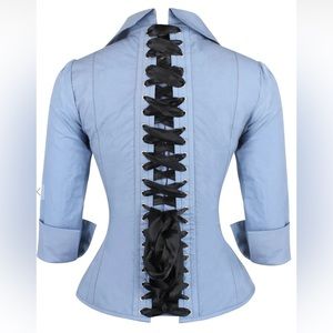 Light Blue Corset Story Top
